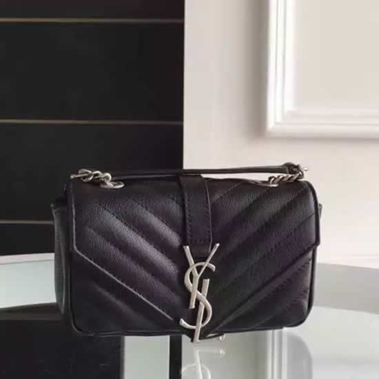 Replica Saint Laurent Baby Monogram Chain Bag In Black Goatskin